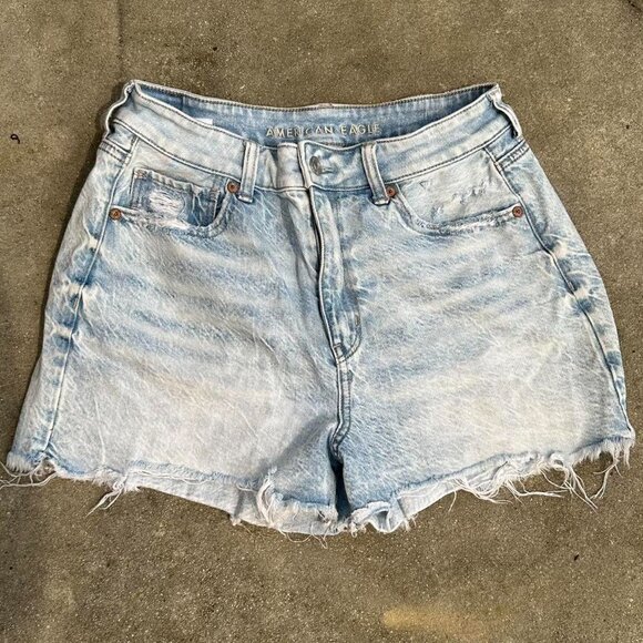 American Eagle Outfitters Women's White and Blue Shorts - Picture 3 of 4